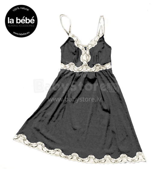 La Bebe™ Nursing Cotton Art.138757 Grey/Milk Mama Grūtnieču/barošanas naktskrekls
