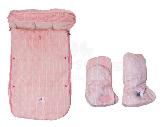 Zoogi Handmuff/Footmuff  Set Art.139091 Pink/White
