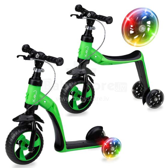 Qkids Elios Scooter Art.ROBI00031 Green Skrejritenis 2 in1