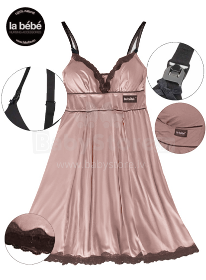 La Bebe™ Nursing Cotton Mia Art.139148 Powder Pink Ночнушка для беременных и кормящих