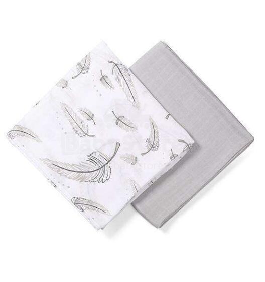 BabyOno  537/01 Feather Комплект из 2-х пеленок 120 x 120 cm