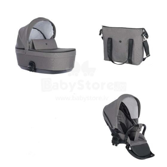 NordBaby Active Plus Shadow Grey Art.244023 Комплект люлька+прогулочный блок+сумка