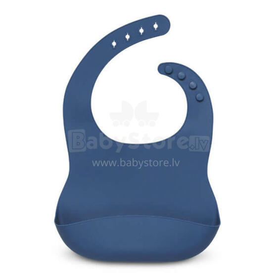 Jollein Silicone Bib Art.029-007-66035 Jeans Blue  Силиконовый, мягкий нагрудник с кармашком, 6+м.1 шт.