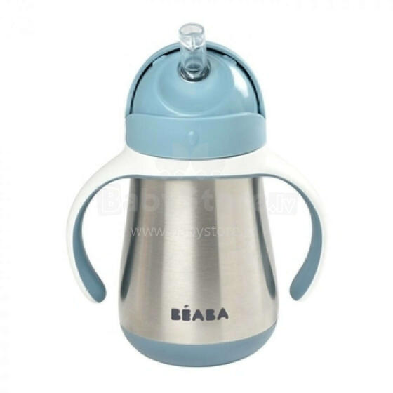 Beaba Steel Cup Art.913481 Blue Поильник с трубочкой с нержавеющей стали,250мл