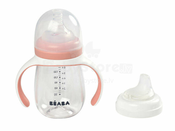 Beaba Learning Cup Art.913478 Pink Anti-koliku barošanas pudele ar rokturiem 210ml