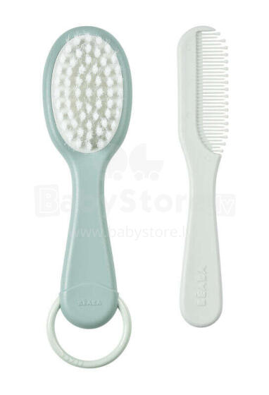 Beaba Brosse Art.920366 Green Blue  Щетка с натуральным мягким волосом + расческа