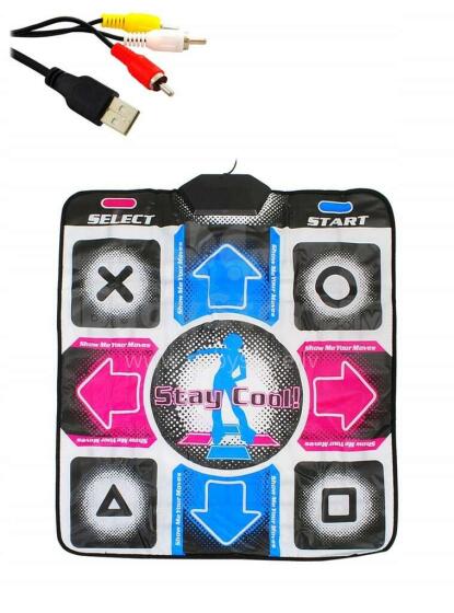 Dance Mania Dancing Mat Art.140175 Танцевальный коврик Dance Mania Dancing Mat с USB, RCA или HDMI выходами, беспроводным подключением, пультом управления, для одного или двух игроков