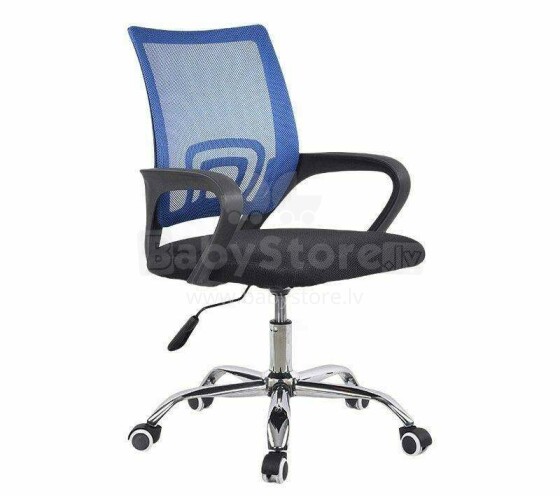 Grozāms biroja krēsls VANGALOO, melns ar zilu muguru