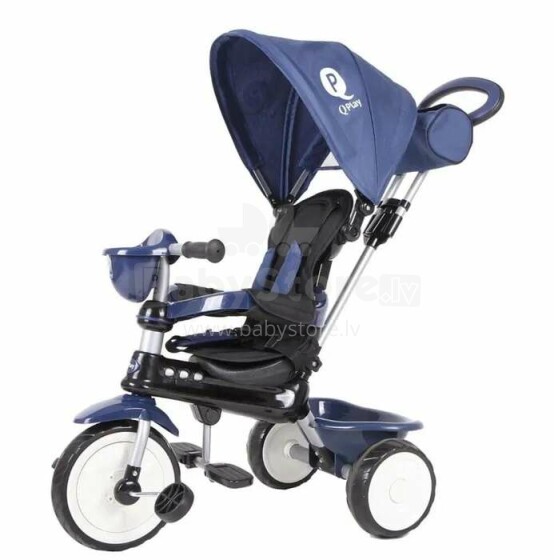 QPlay Comfort Eva Art.90728 Blue  Детский трехколесный велосипед c EVA колёсами, ручкой управления и крышей