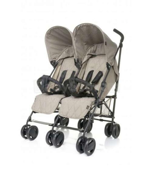 Dvīņu ratiņi 4baby TWINS beige AKCIJA