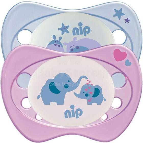Nip New Born Art.140653 Pink  Силиконовая анатомическая пустышка физиологическая 0-2мес.