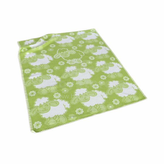 Kids Blanket Cotton  Art.G00009 Green  Mėlynas pledas / antklodė vaikams 100x118cm, (B kokybės kategorija)