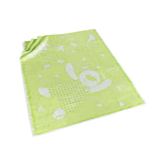 Kids Blanket Cotton  Art.G00011 Green Bear