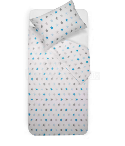 Kids Bedding Set Art.G02454 Stars Kokvilnas gultas veļas komplekts no 3 daļam 100x140 (+5сm)