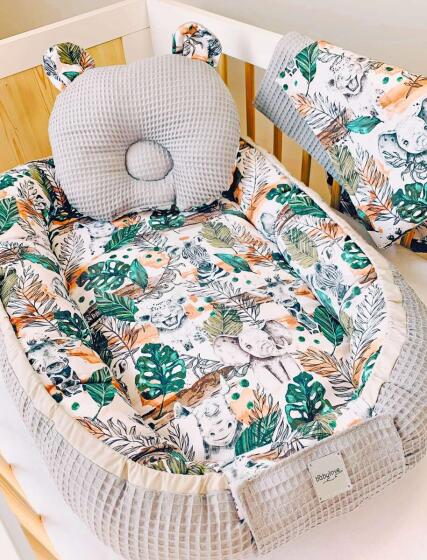 Baby Love Babynest Set  Art.140998 Animals Komplekts ligzdiņa - kokons,spilvens,plediņš