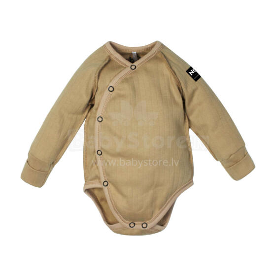La Bebe™ NO Baby Body  Art.9-10-222 Camel Бодик из 100% мягкого хлопка с длинным рукавом