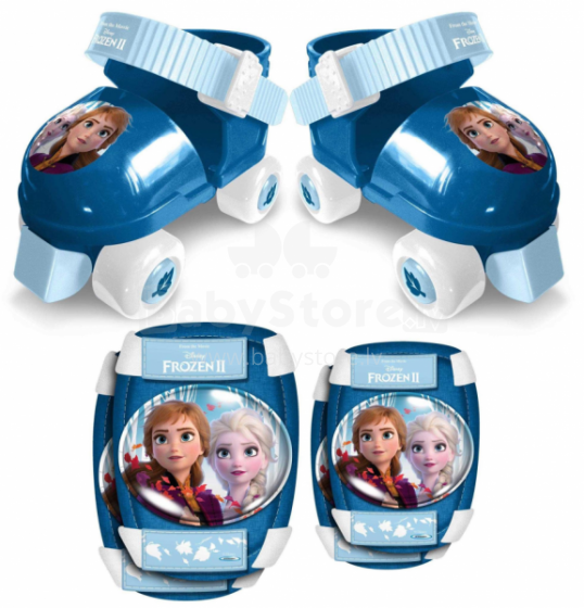 Stamp Set Frozen Art.RN244035  Детский защитный комплект для  локтей и коленей+ролики 23-27 размер