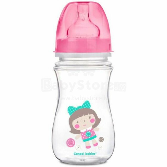 Canpol Babies Art.36/206 Plastic bottle 3-6m+, BPA, silicone teat, 240 ml.