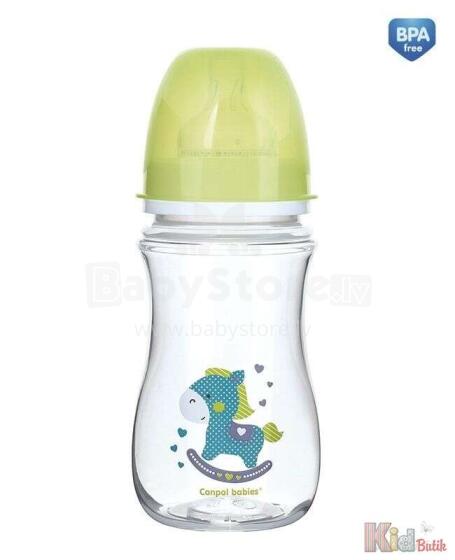 Canpol Babies36/206 Plastmasas pudelīte 240ml 3-6 m.+BPA, ar silikona knupīti