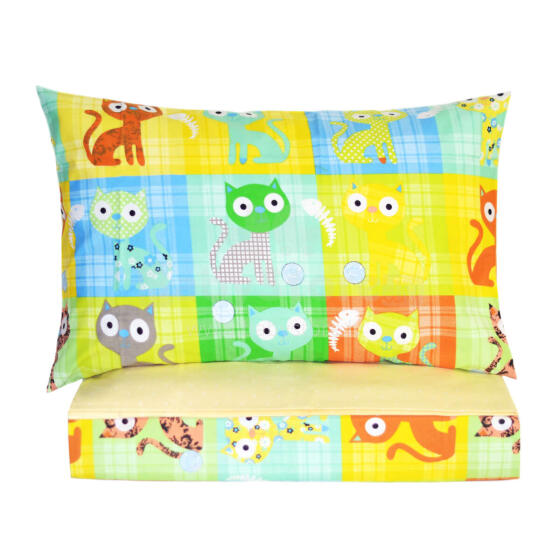 UR Kids Bedding Art.141145 Cat Kokvilnas gultas veļas komplekts no 3 daļam