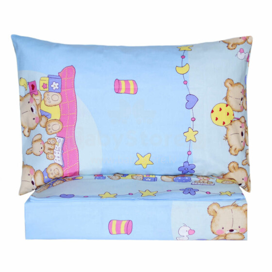 Kids Bed Sets Art.141147 Teddy Kokvilnas gultas veļas komplekts no 3 daļam