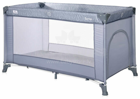 Lorelli Torino Baby Cot  Art.10080462124 Silver Blue Bērnu Divlīmeņu manēža - ceļojumu gultiņa
