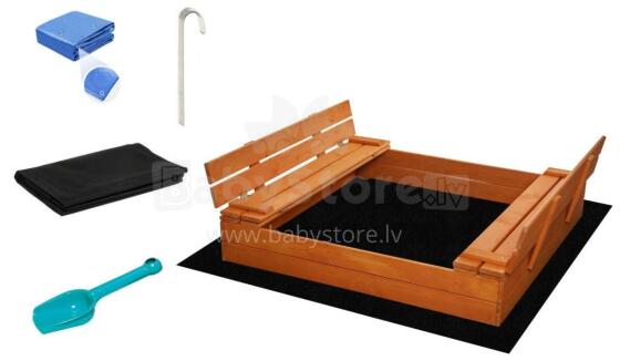 Ikonka Sandbox Art.KX5363 Песочница из натуральной сосновой древесины
