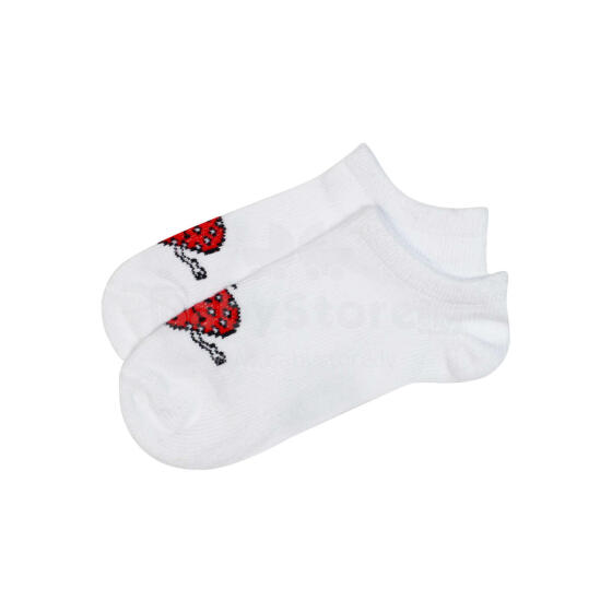 Be Snazzy Socks Art.ST-15 Bērnu kokvilnas zeķītes Baltas ar zemeni
