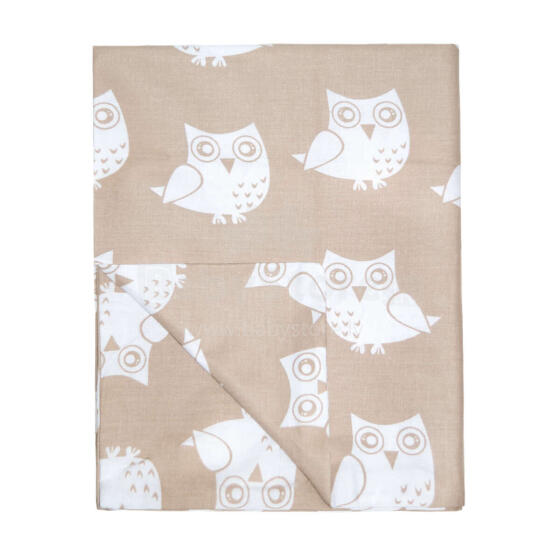 UR Kids Bedding Art.141333 Owl Beige Детский пододеяльник из 100% хлопка 120x100cm