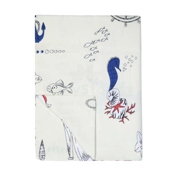 UR Kids Bedding Art.141390 Sea White Bērnu virspalags no kokvilnas 120x100cm