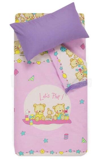 Kids Bedding Set Art.141448 Small Bears Kokvilnas gultas veļas komplekts no 3 daļam 100x140 (+5cm)