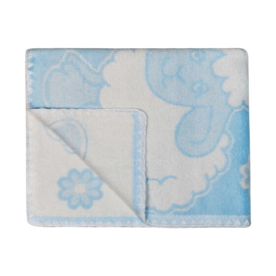 UR Kids Blanket Cotton  Art.141497 Sheep Light Blue  Dabīgas kokvilnas pleds/sega bērniem 100x140cm