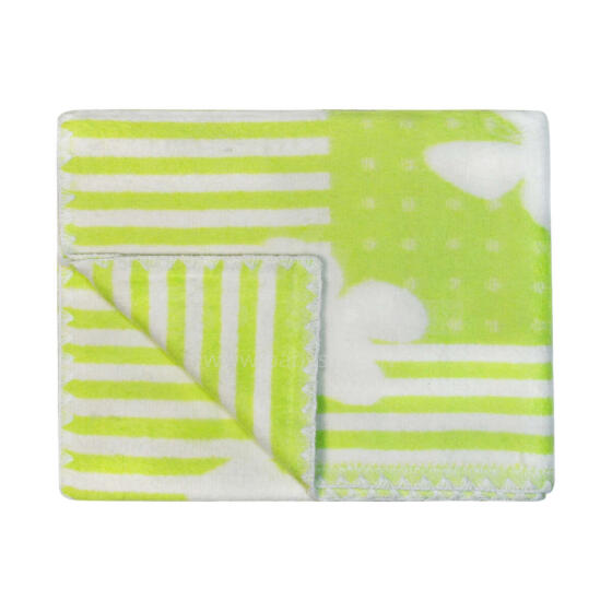 UR Kids Blanket Cotton  Art.141498 Butterfly Light Green   Dabīgas kokvilnas pleds/sega bērniem 100x140cm