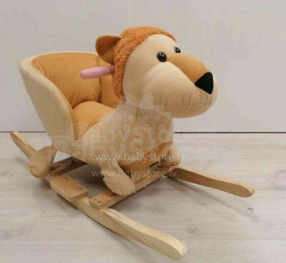 Lion Rocker Plush Animal Mīksts šūpuļzirdziņš ar muguriņas atbalstu (Šupuļzirgs)