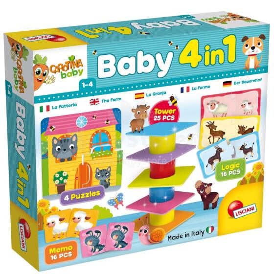 Carotina Baby Game 4 in 1 Art.79872 Развивающая игра 4 в 1