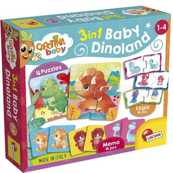 Carotina Baby Dinoland Art.92529 Attīstoša spēle 3 vienā