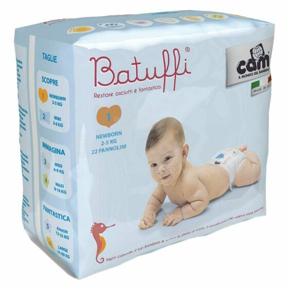 Cam Batuffi Art.V420 Ecological diapers size 1 from 2-5 kg,22 pcs.