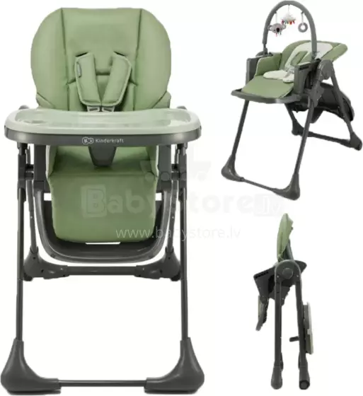 KinderKraft Tummie Art.KHTUMM00GRE0000 Green  Стульчик для кормления 2 в 1