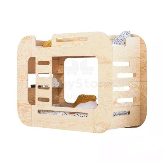 Adeko Furniture Mundo Art.142092  Bērnu gulta mājas formā no dabīgas priedes  160x80cm