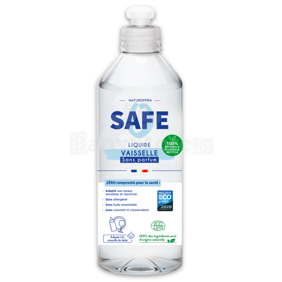 Safe Vaisselle Art.142342 Trauku mazgāšanas līdzeklis bez smaržvielam,500ml