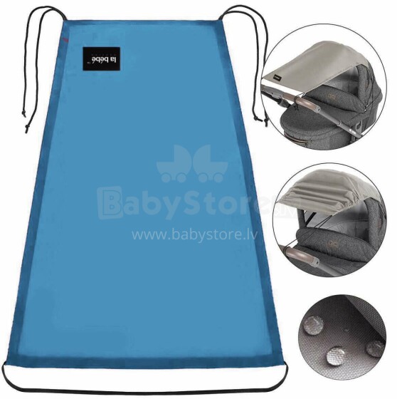 La bebe™ Visor Art.142588 Blue  Universālais saules sargs (aizsargs) bērnu ratiem un autokrēsliem +DĀVANĀ funkcionālā somiņa no ūdens atgrūdošā auduma