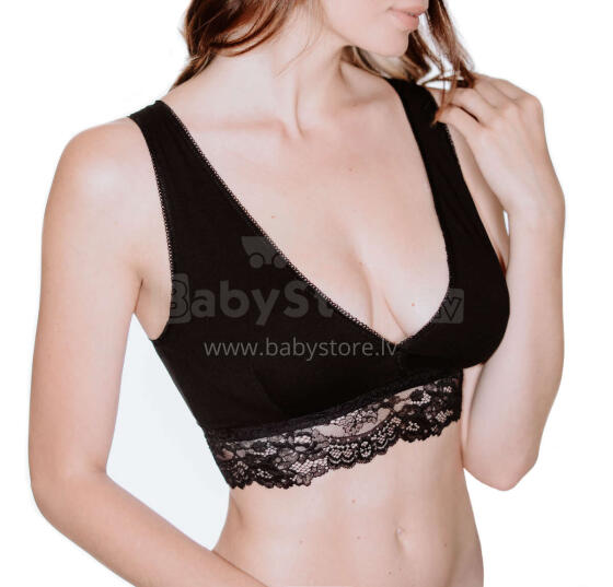 La bebe™ Lingerie Eva Art.19082 Black До/после родовой бюстгальтер-топ для беременных и кормящих мам