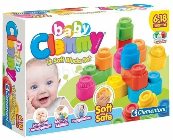 Clementoni Clemmy Baby Art.14706  bērnu klucīši 12 gab, 6 mēneši +