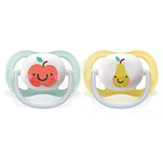 Philips Avent Ultra Air Fruits Art.SCF080/17  Пустышка силиконовая 0-6м,(2 шт.)