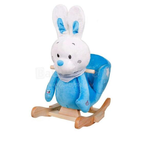 Caretero Rocking Rabbit Chair Art.142936 Blue Мягкое кресло-качалка с поддержкой спинки