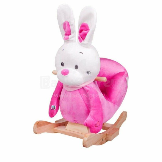 Caretero Rocking Rabbit Chair Art.142937 Pink Мягкое кресло-качалка с поддержкой спинки