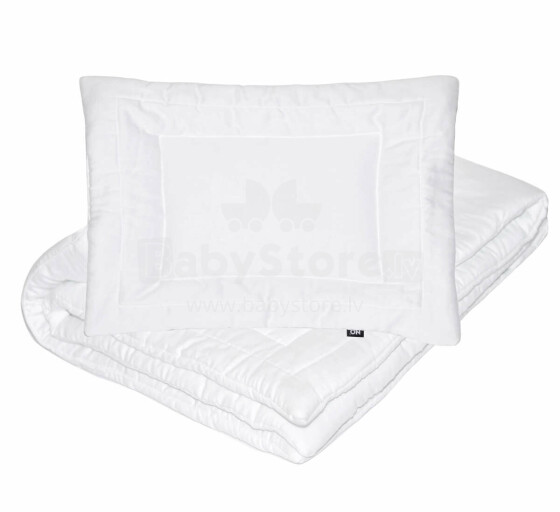 La Bebe™ NO Satin Set Blanket(135)+Pillow Art.142990 Satin White Комплект одеяло и подушка 100x135/40x60 см