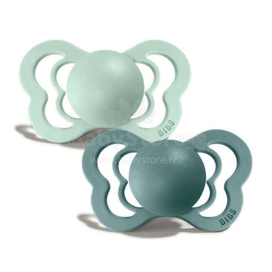 Bibs Couture Art.143045 Nordic Mint / Islan Sea Māneklītis (knupītis) no 100% naturāla kaučuka no 0-6 mēn. (2 gb.)
