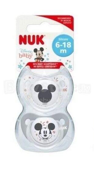 Nuk Disney Minnie Art.SU29 Ортодонтическая соска-пустышка из силикона 2 шт. (6-18 мес.)