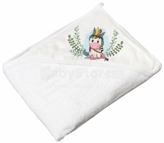 Tega Baby Towel Art.DZ-008  Unicorn Детское хлопковое полотенце с капюшоном, 100x100см